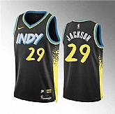 Men's Indiana Pacers #29 Quenton Jackson Black 2023-24 City Edition Stitched Basketball Jersey Dzhi,baseball caps,new era cap wholesale,wholesale hats